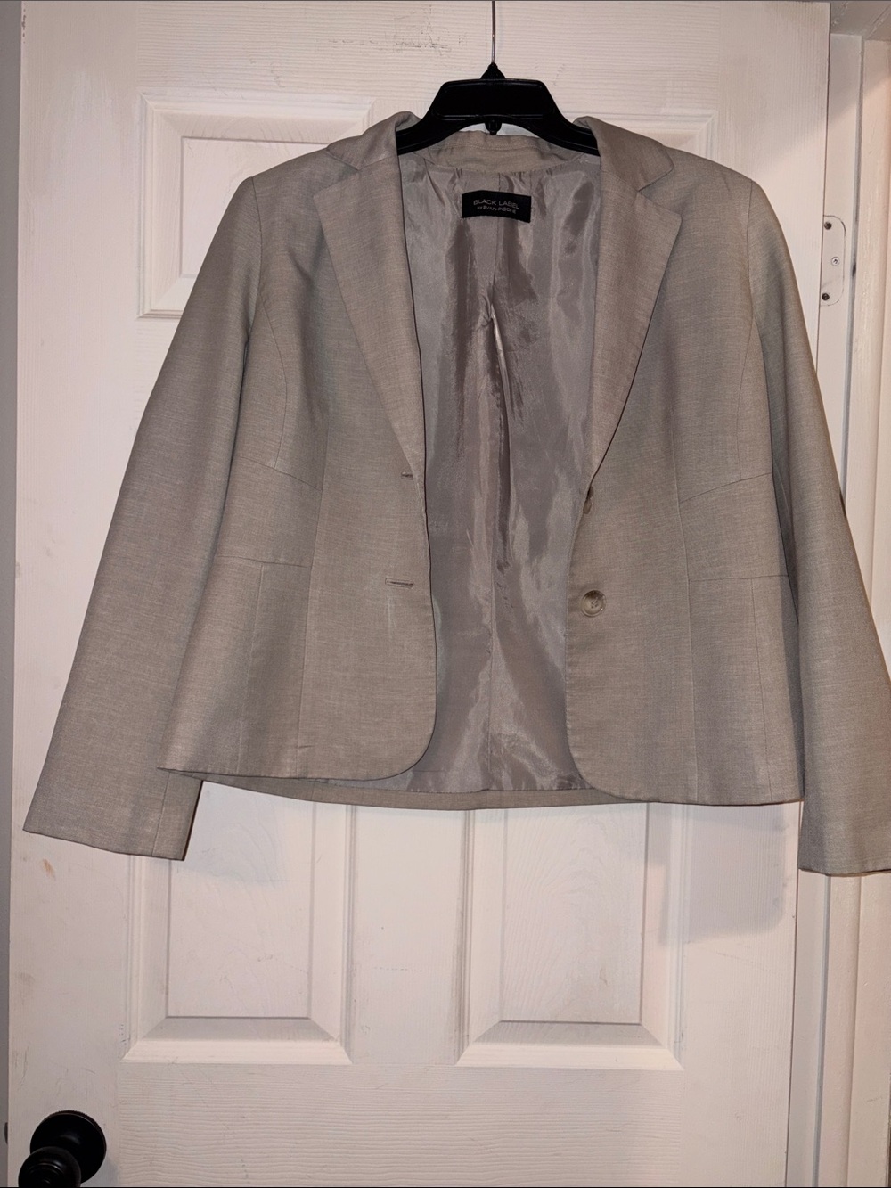 Black Label by Evan Picone Light Gray Women's Single-Button Blazer